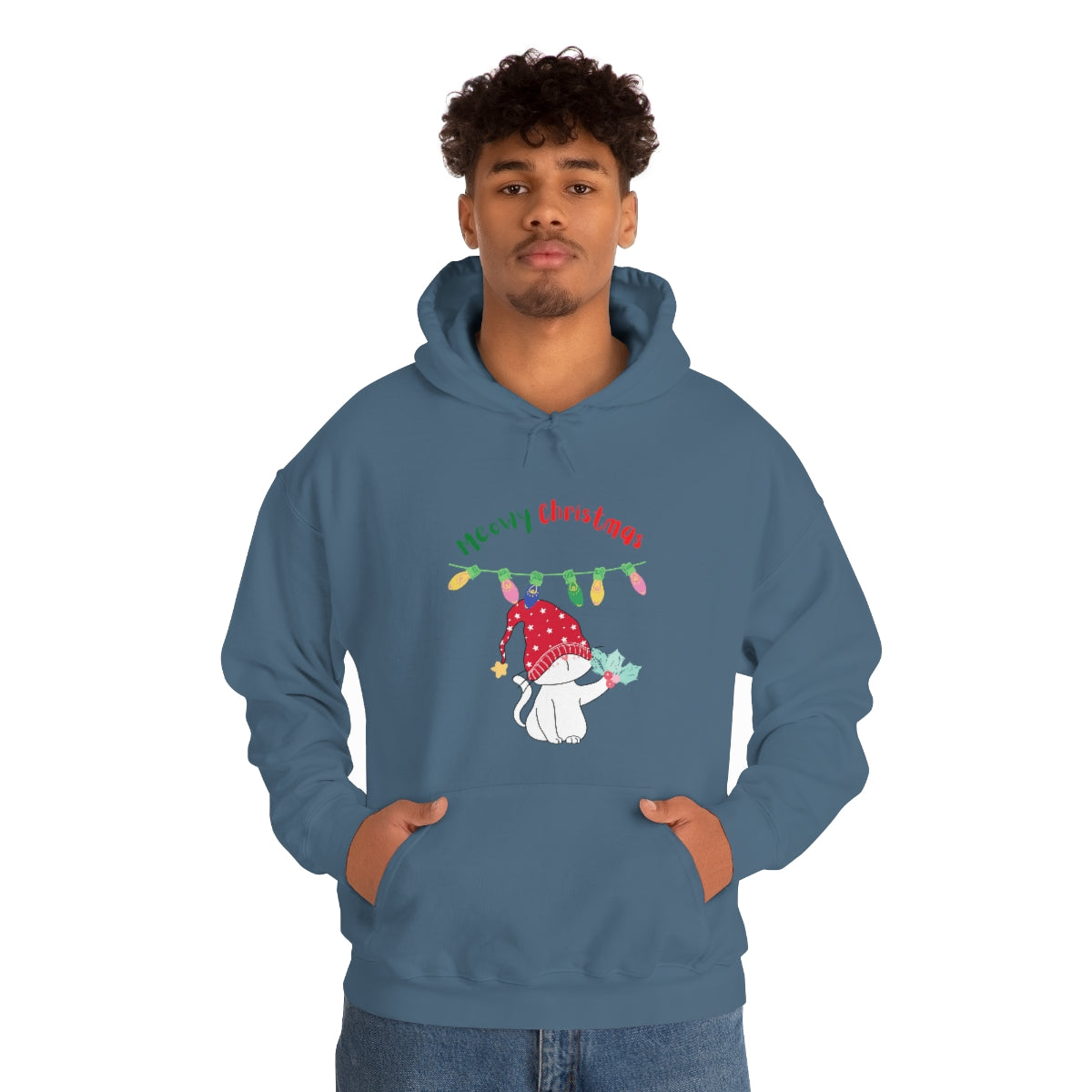 Meowy Christmas Heavy Blend™ Hooded Sweatshirt