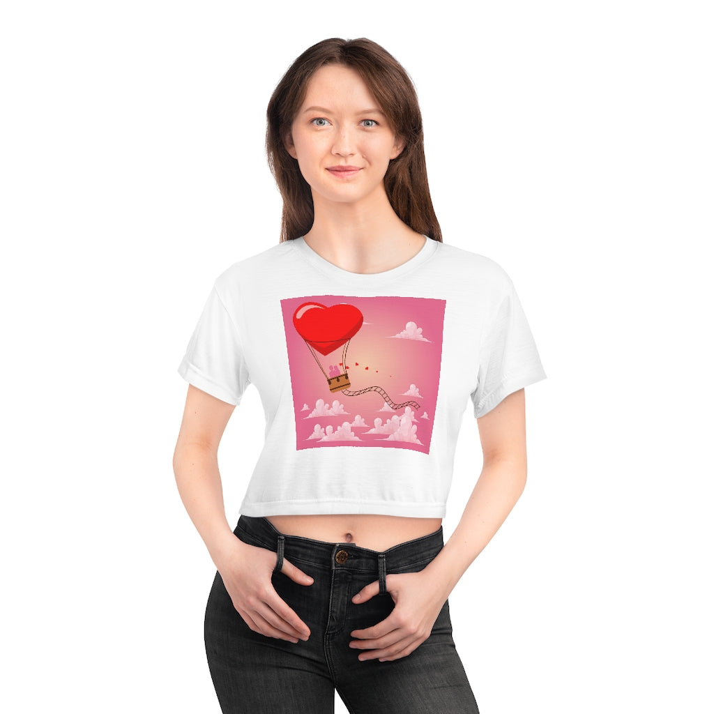 Happy Valentine's Day Girl AOP Crop Tee