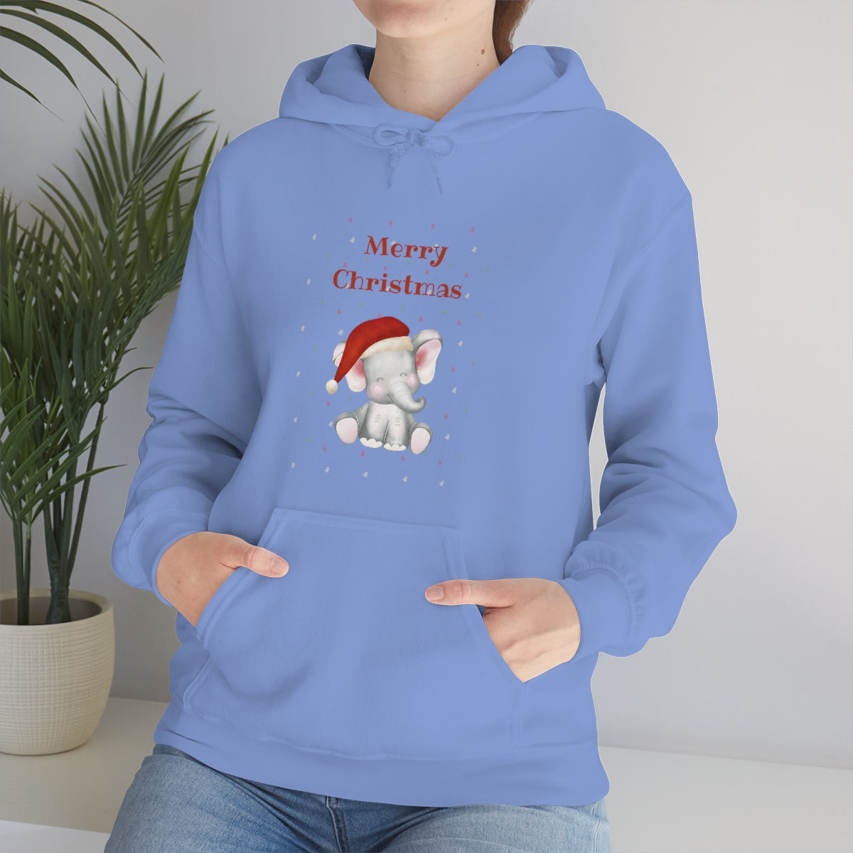 Cute Christmas Elephant Unisex Heavy Blend™ Hooded Sweatshirt