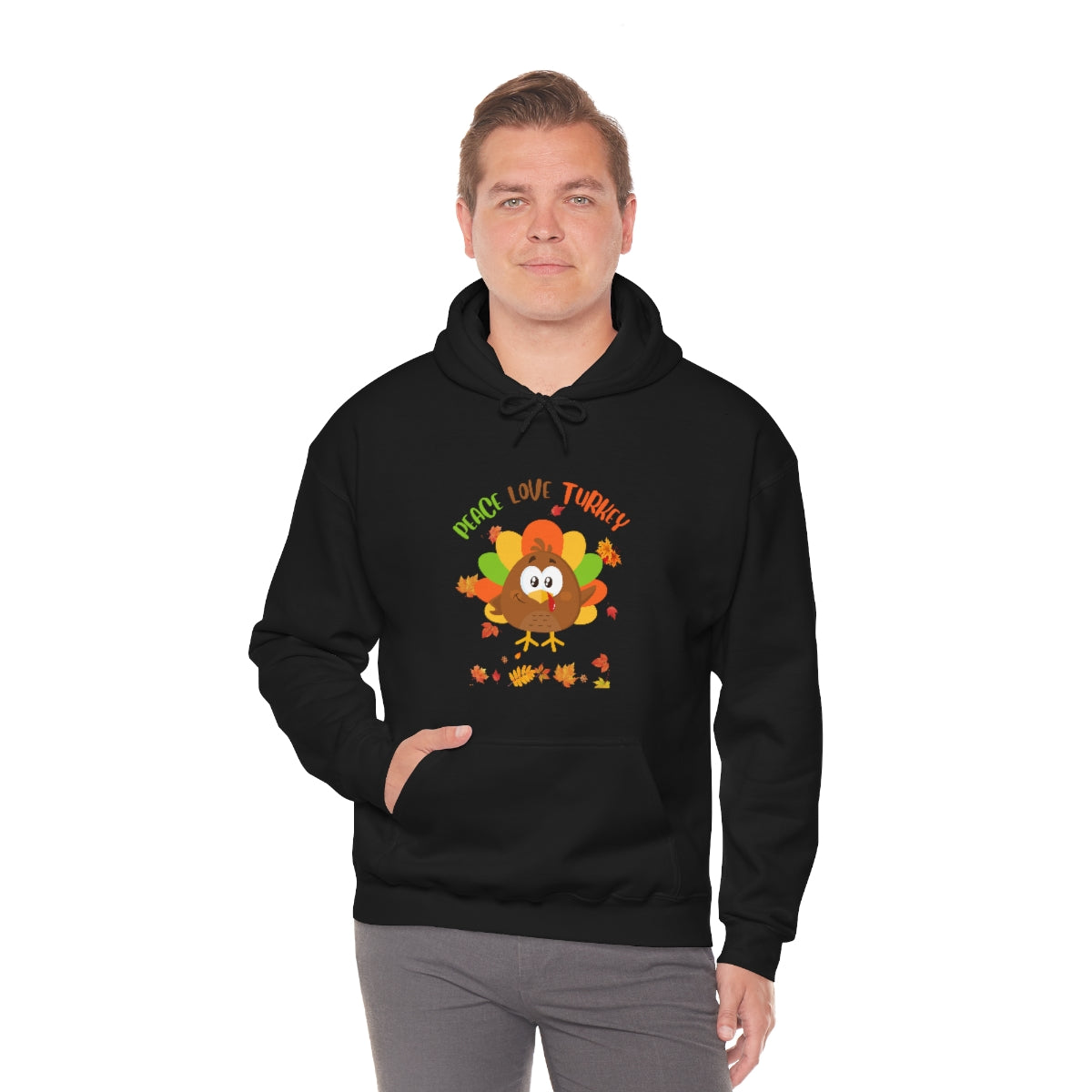 Peace Love Turkey Unisex Heavy Blend™ Hooded Sweatshirt