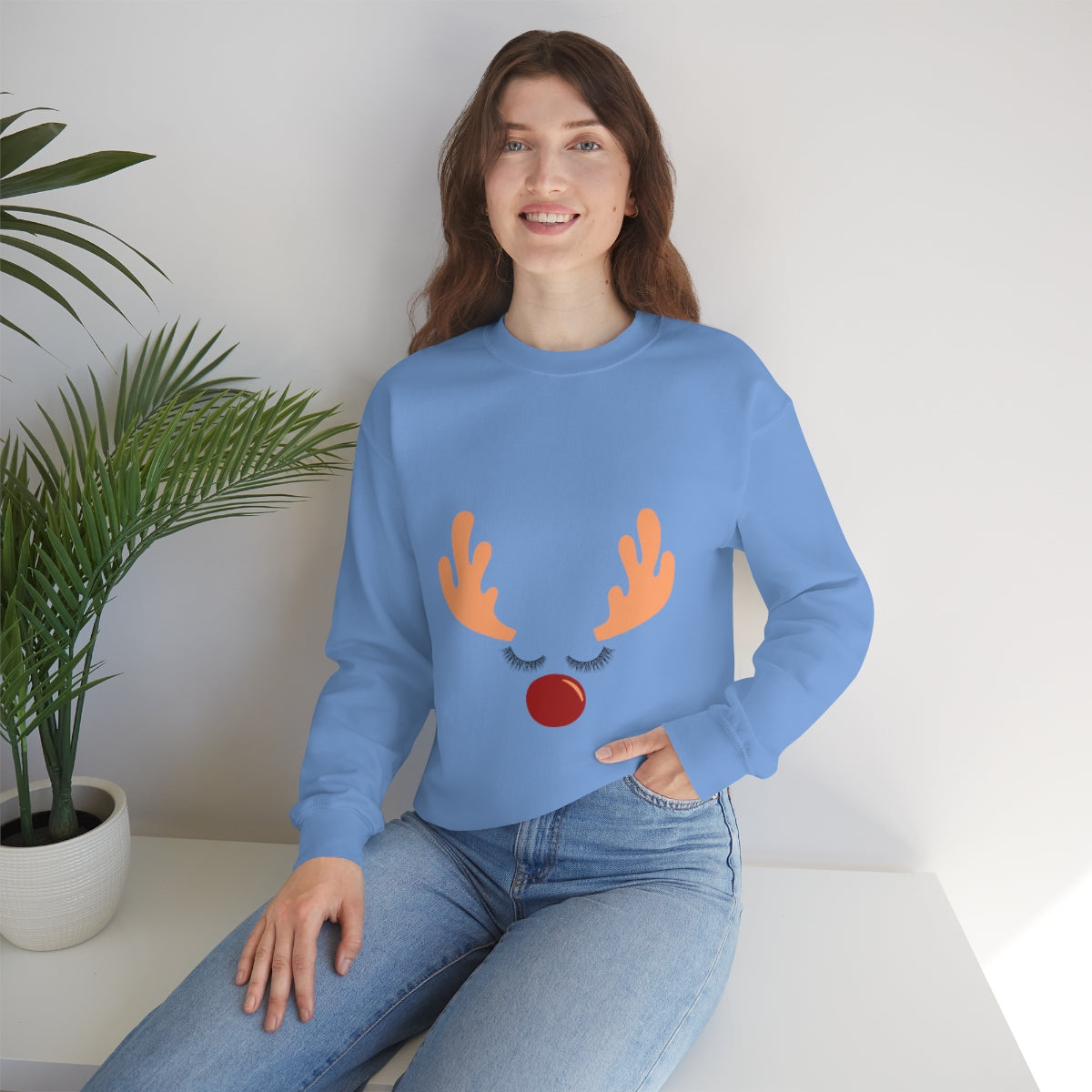 Reindeer Christmas Unisex Heavy Blend™ Crewneck Sweatshirt