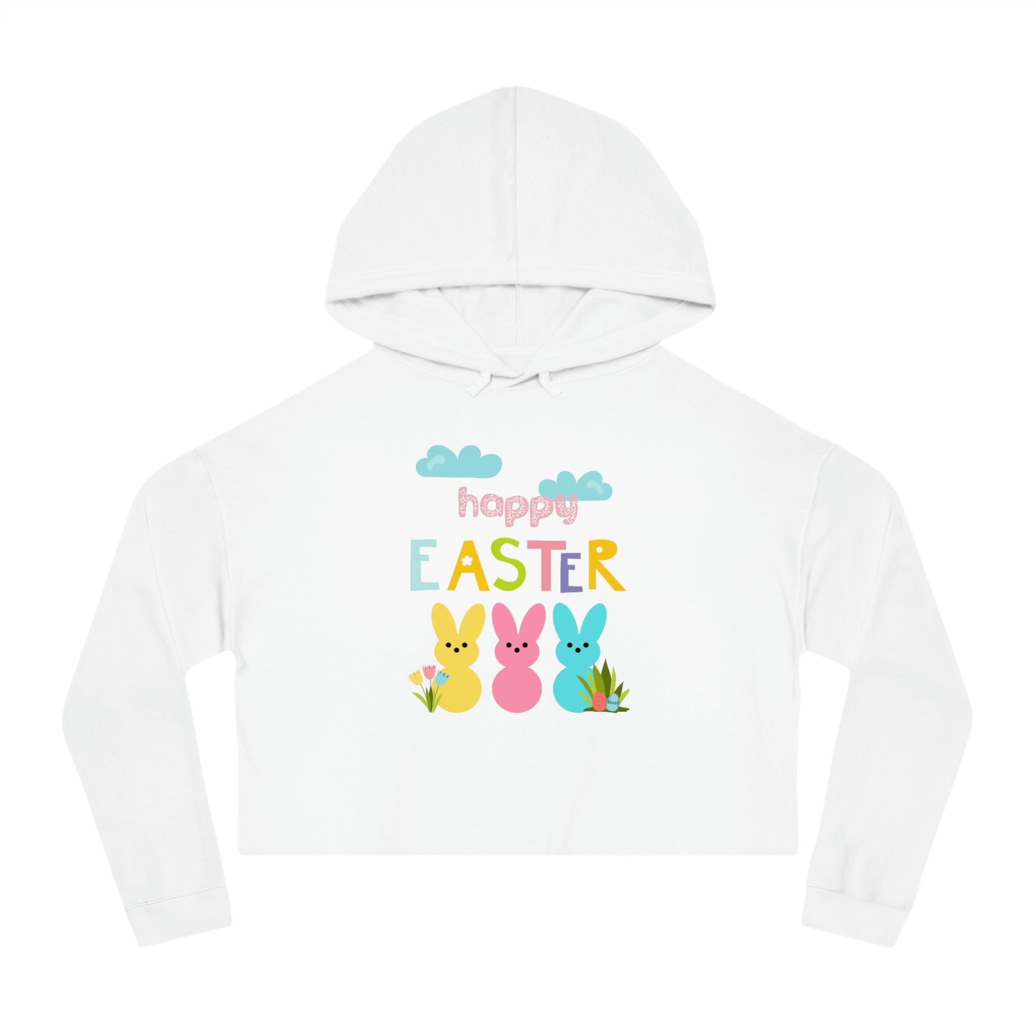 Happy Easter Bunny Women’s Cropped Hooded Sweatshirt