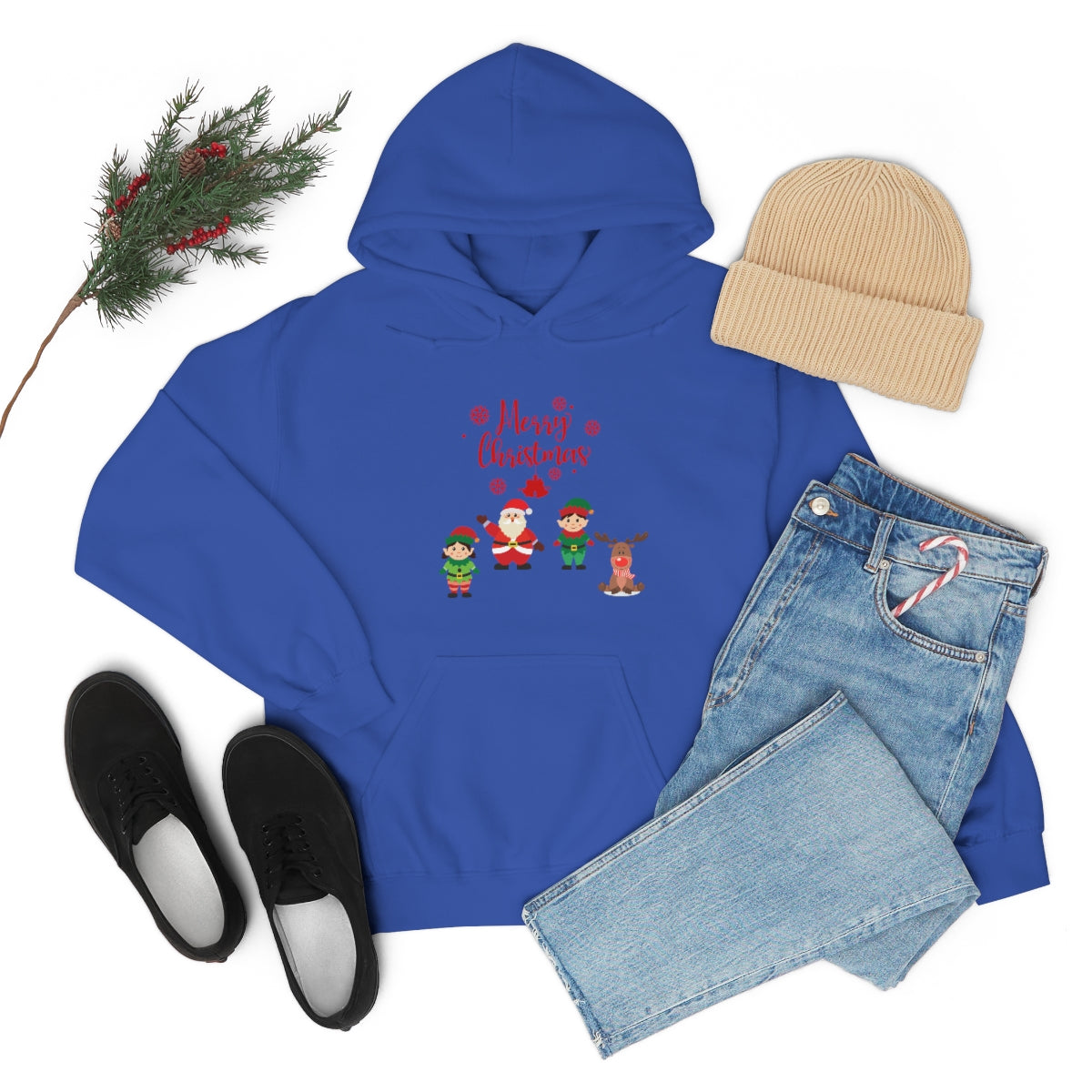 Merry Christmas From Santa & Helpers Unisex Heavy Blend™ Hooded Sweatshirt