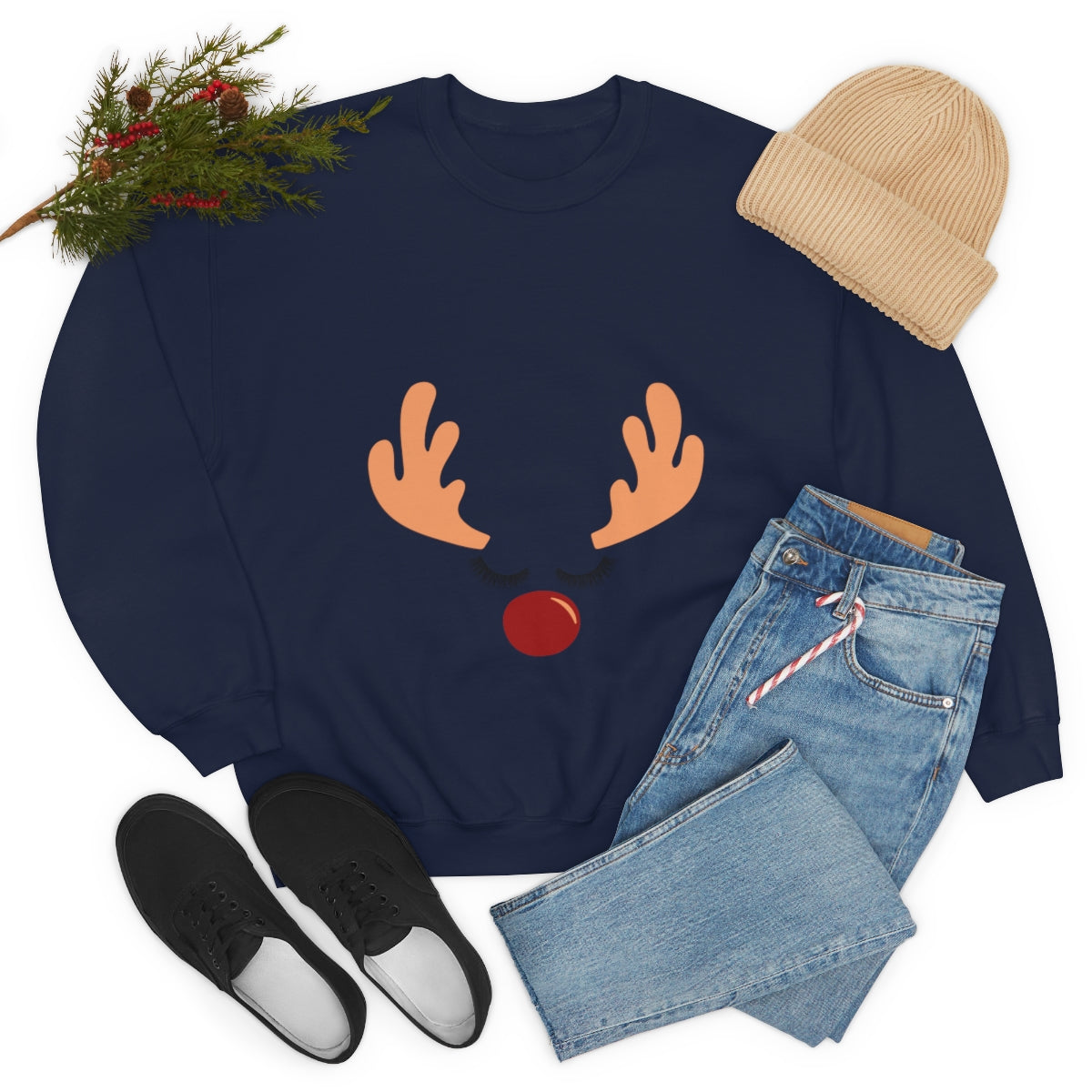 Reindeer Christmas Unisex Heavy Blend™ Crewneck Sweatshirt