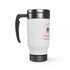 I Love Coffee & You!! Stainless Steel Travel Mug with Handle, 14oz