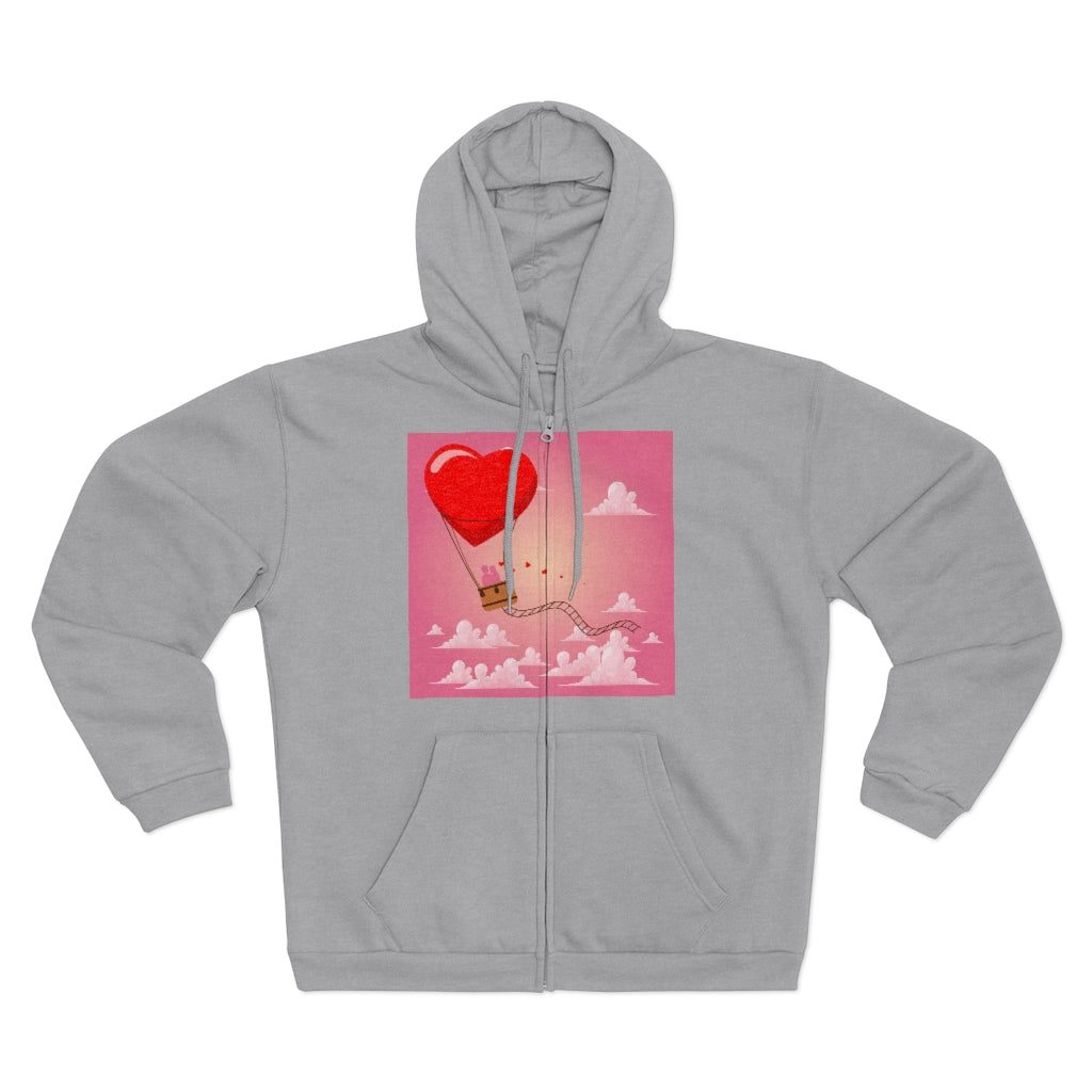 Happy Valentine's Day Unisex Hooded Zip Sweatshirt