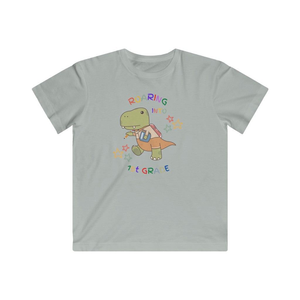 Roaring Into 1st Grade Kids Fine Jersey Tee