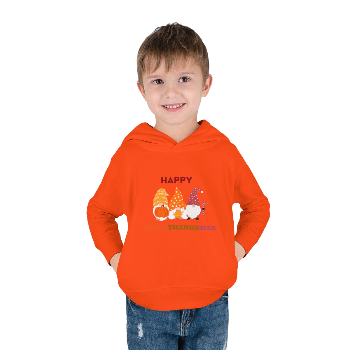 Happy Hallothanksmas Toddler Pullover Fleece Hoodie