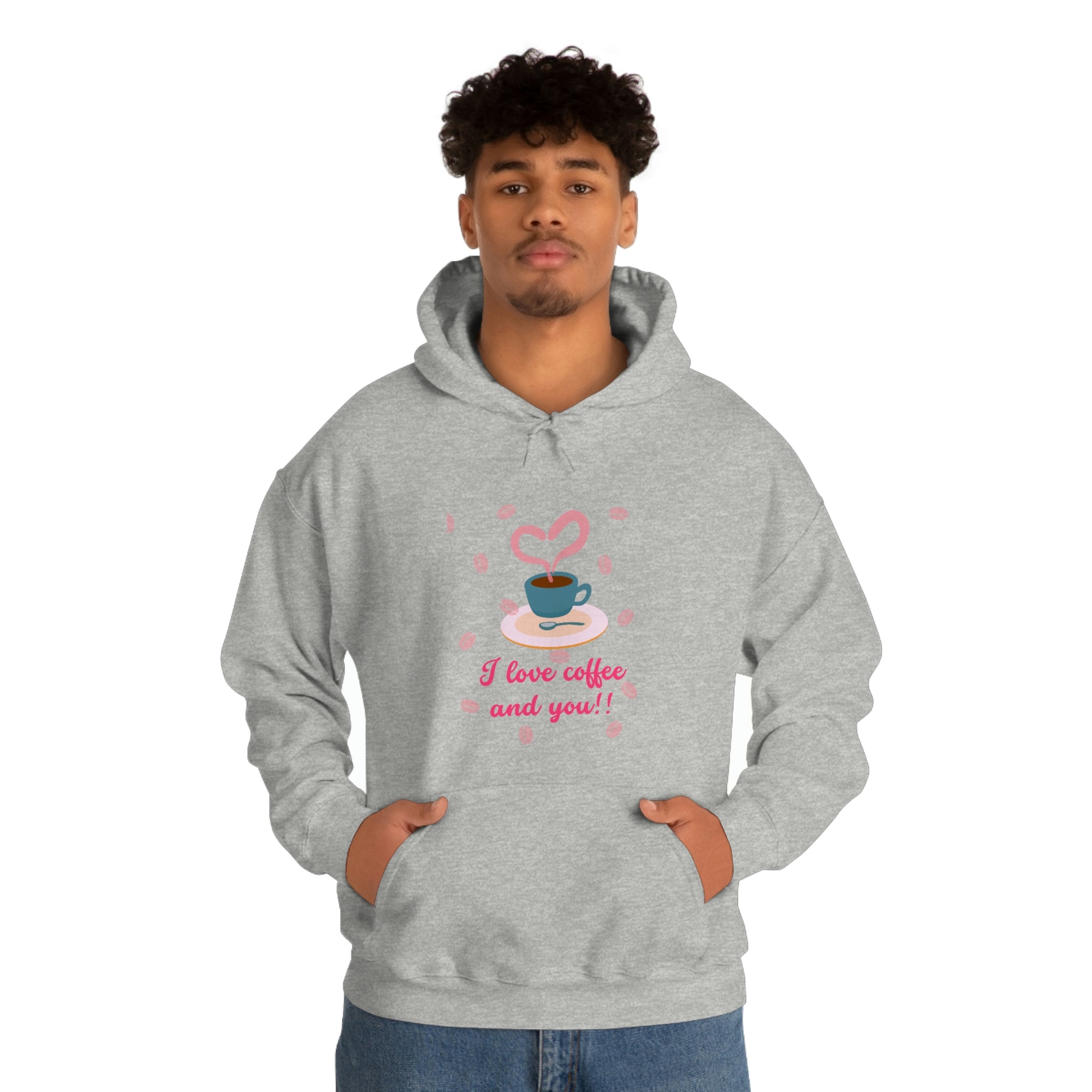 I Love Coffee & You!! Unisex Heavy Blend™ Hooded Sweatshirt