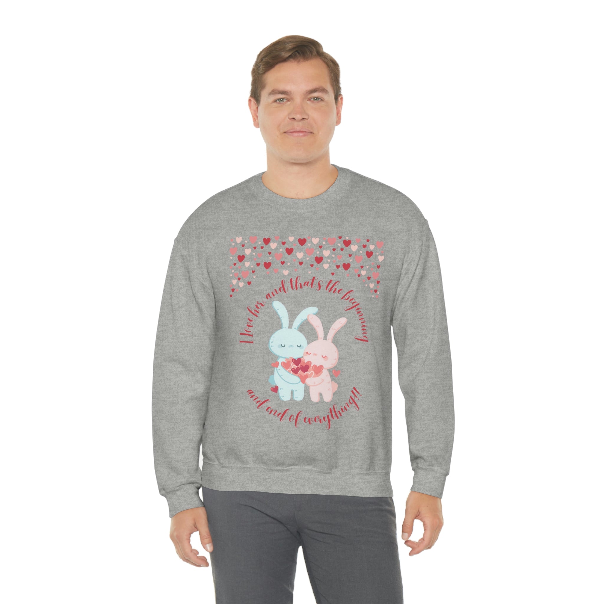 The I Love Her U & Me Unisex Heavy Blend™ Crewneck Sweatshirt