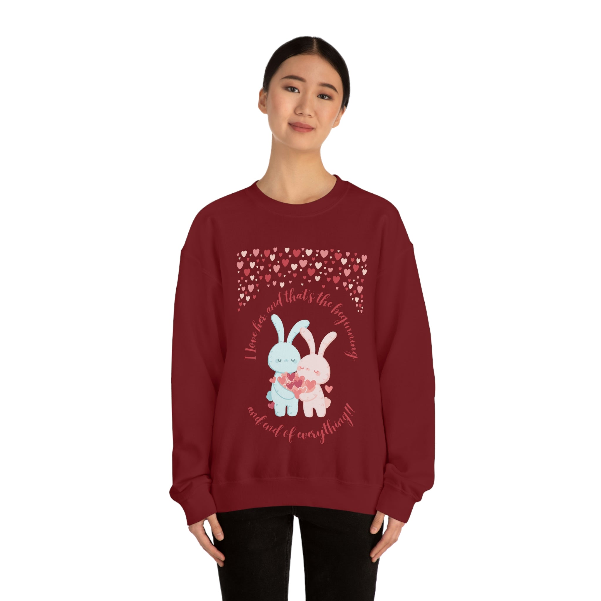 The I Love Her U & Me Unisex Heavy Blend™ Crewneck Sweatshirt