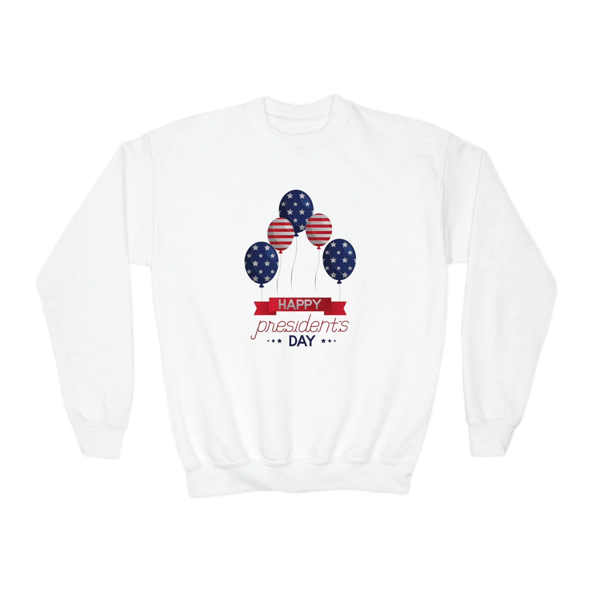 Happy President's Day Stars & Stripe Youth Crewneck Sweatshirt