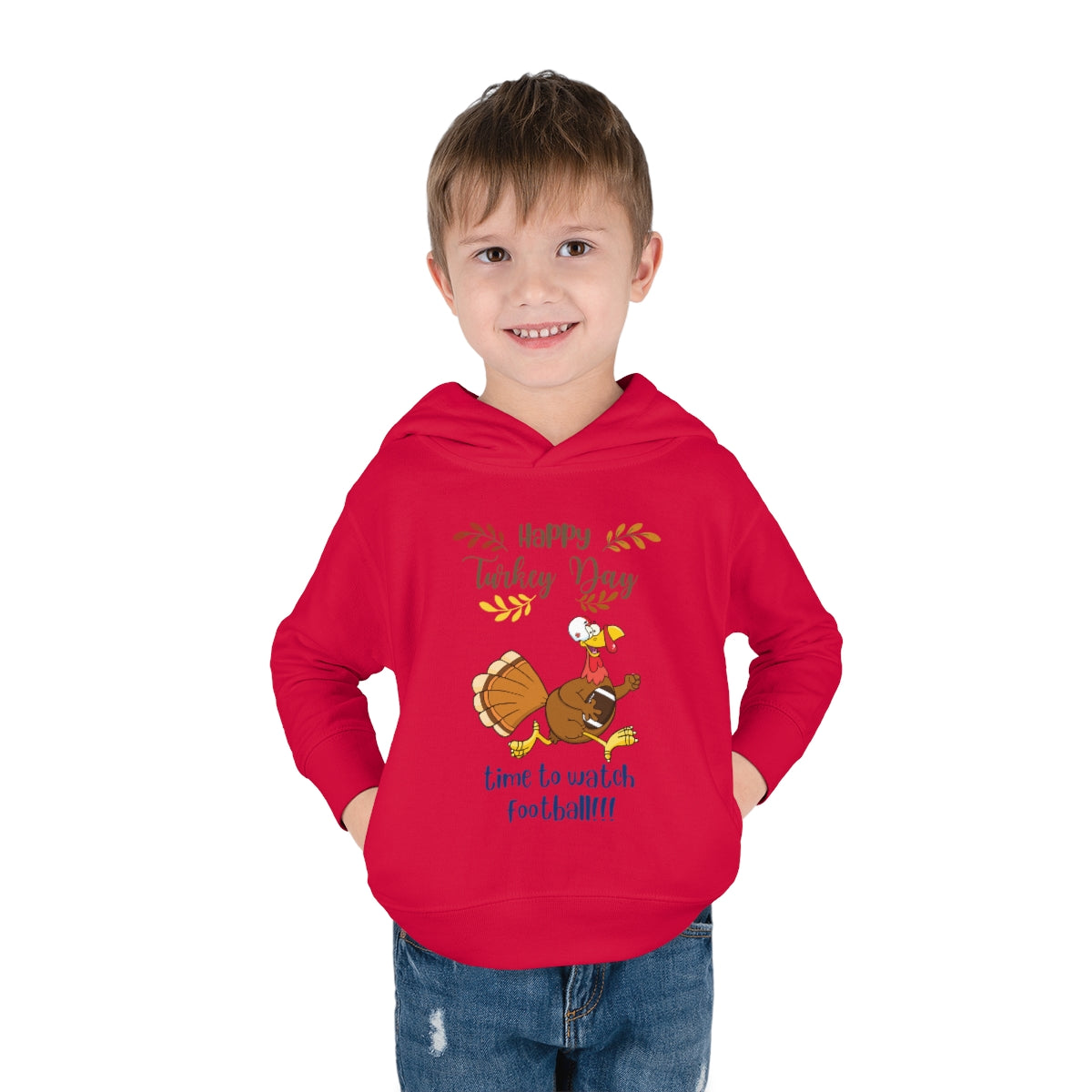 Happy Turkey Day Toddler Pullover Fleece Hoodie