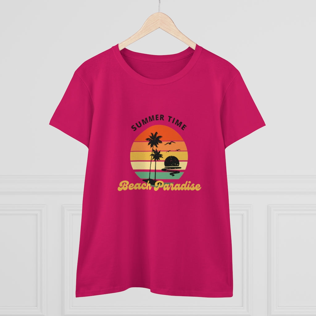 Beach Paradise Women's Midweight Cotton Tee