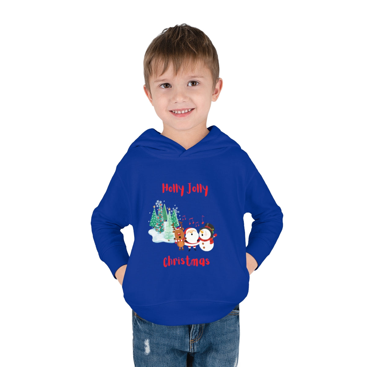 Holly Jolly Christmas Toddler Pullover Fleece Hoodie