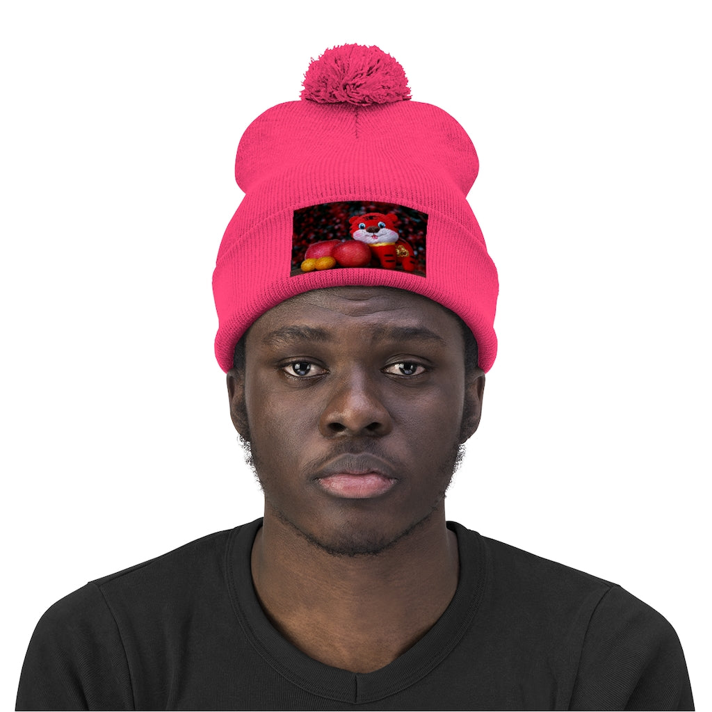 Tiger Pom Pom Beanie