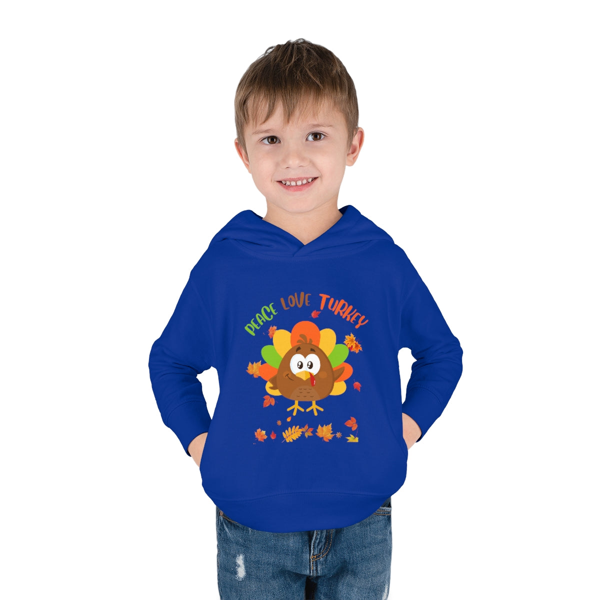 Peace Love Turkey Toddler Pullover Fleece Hoodie