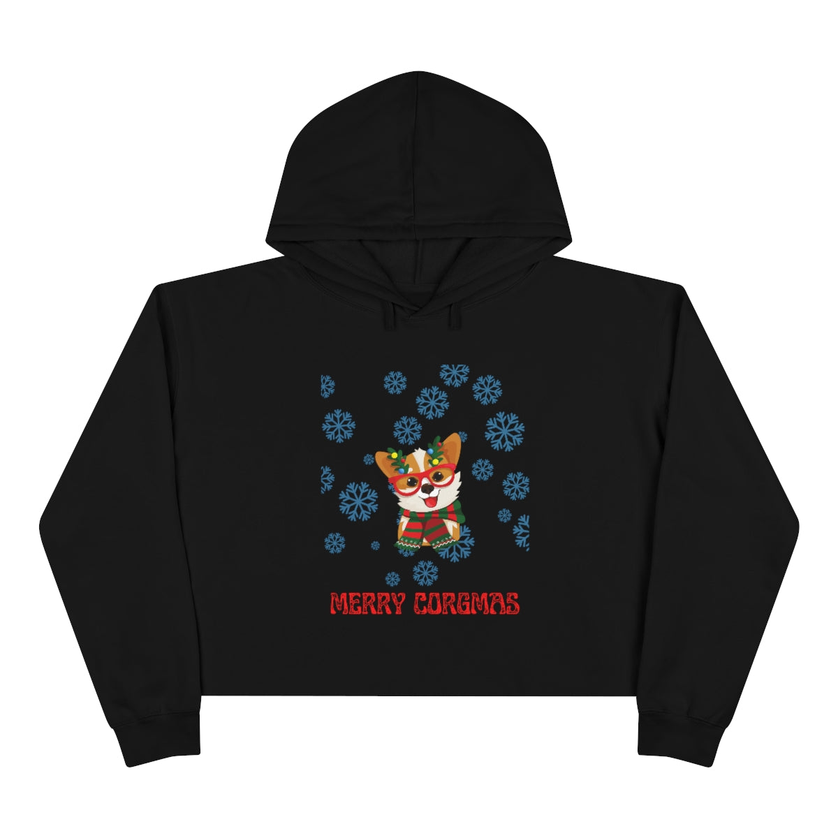 Merry Corgmas Crop Hoodie