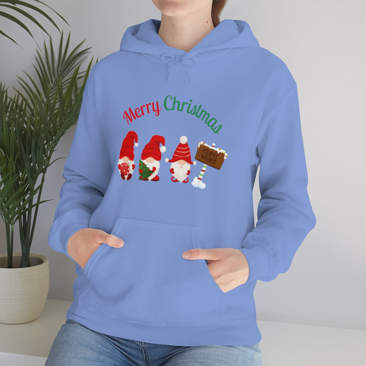 Cute Gnome Merry Christmas Unisex Heavy Blend™ Hooded Sweatshirt