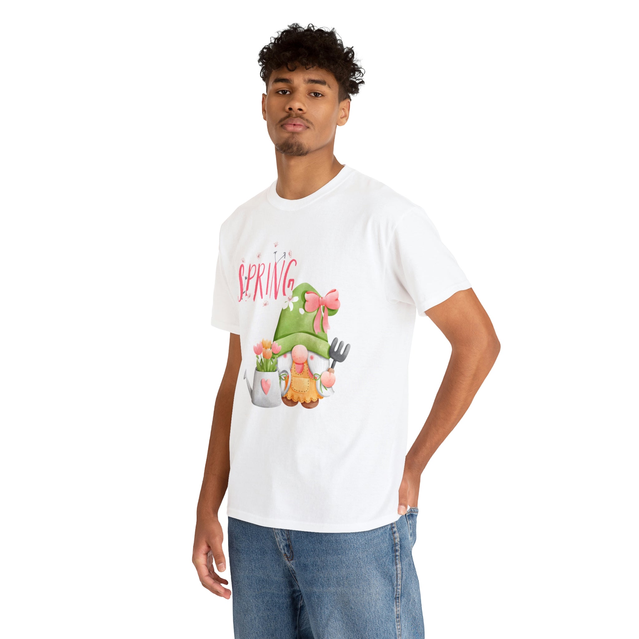 Gnome Happy Spring Unisex Heavy Cotton Tee