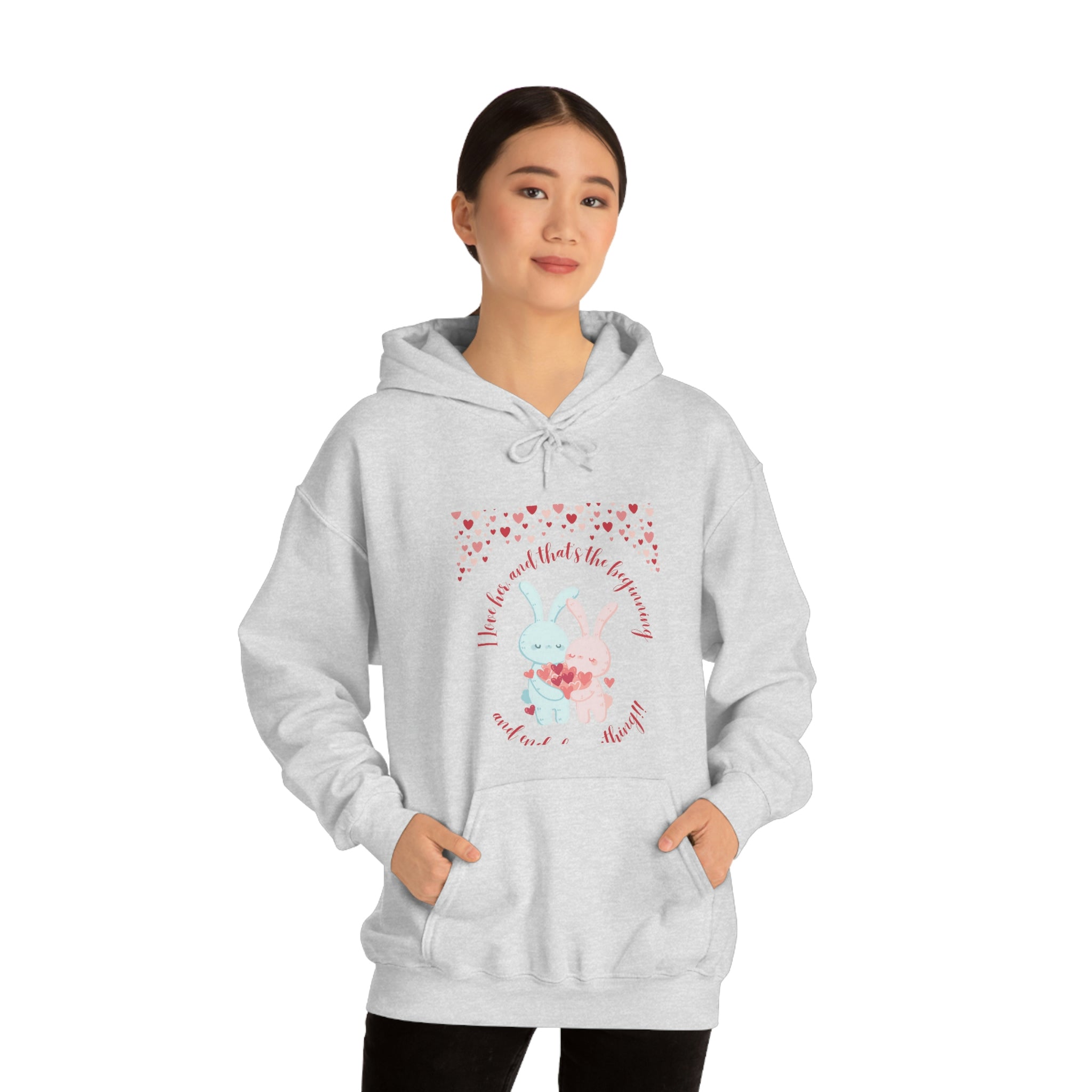 The I Love Her U & Me Unisex Heavy Blend™ Hooded Sweatshirt