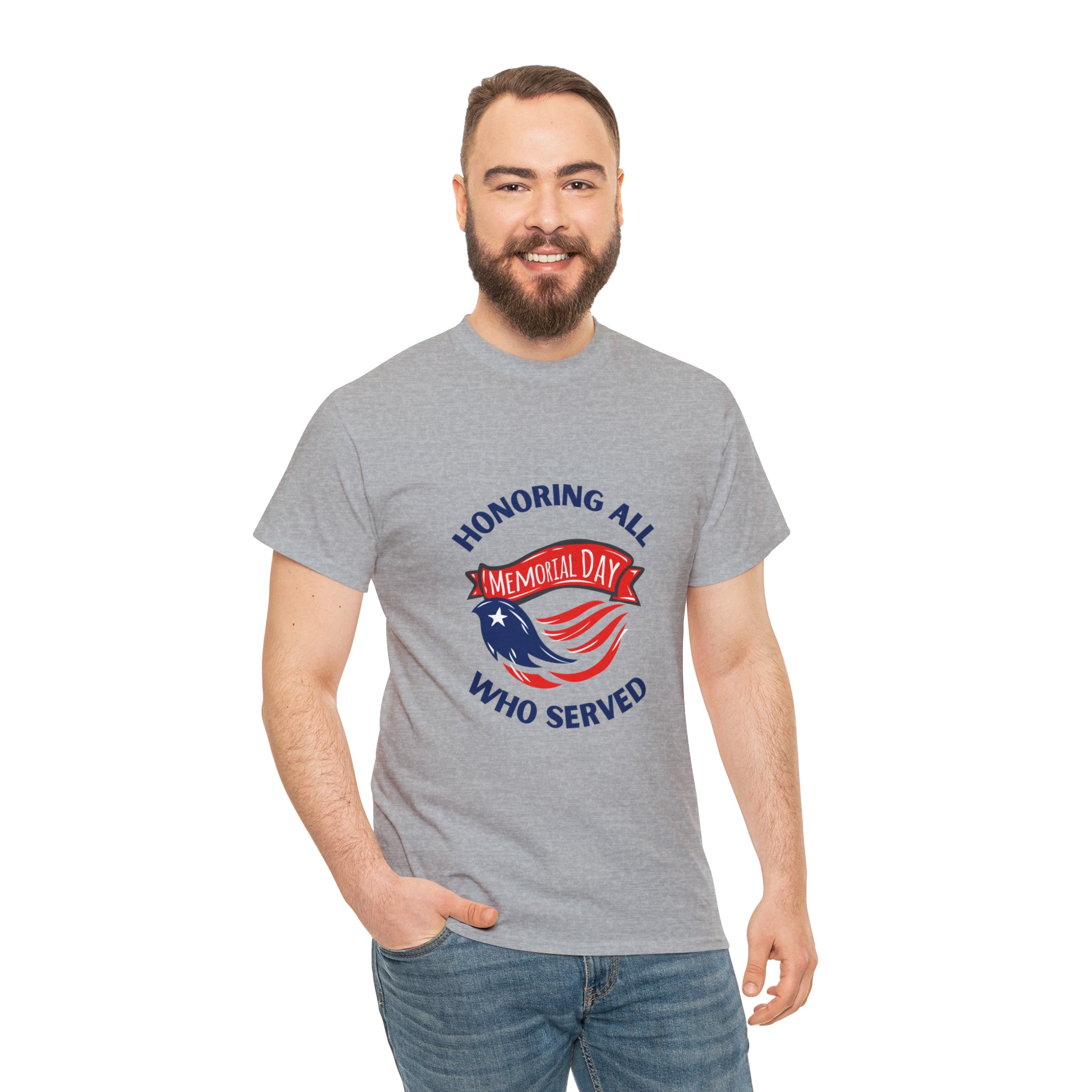 Memorial Day Honoring All Who Served Unisex Heavy Cotton Tee