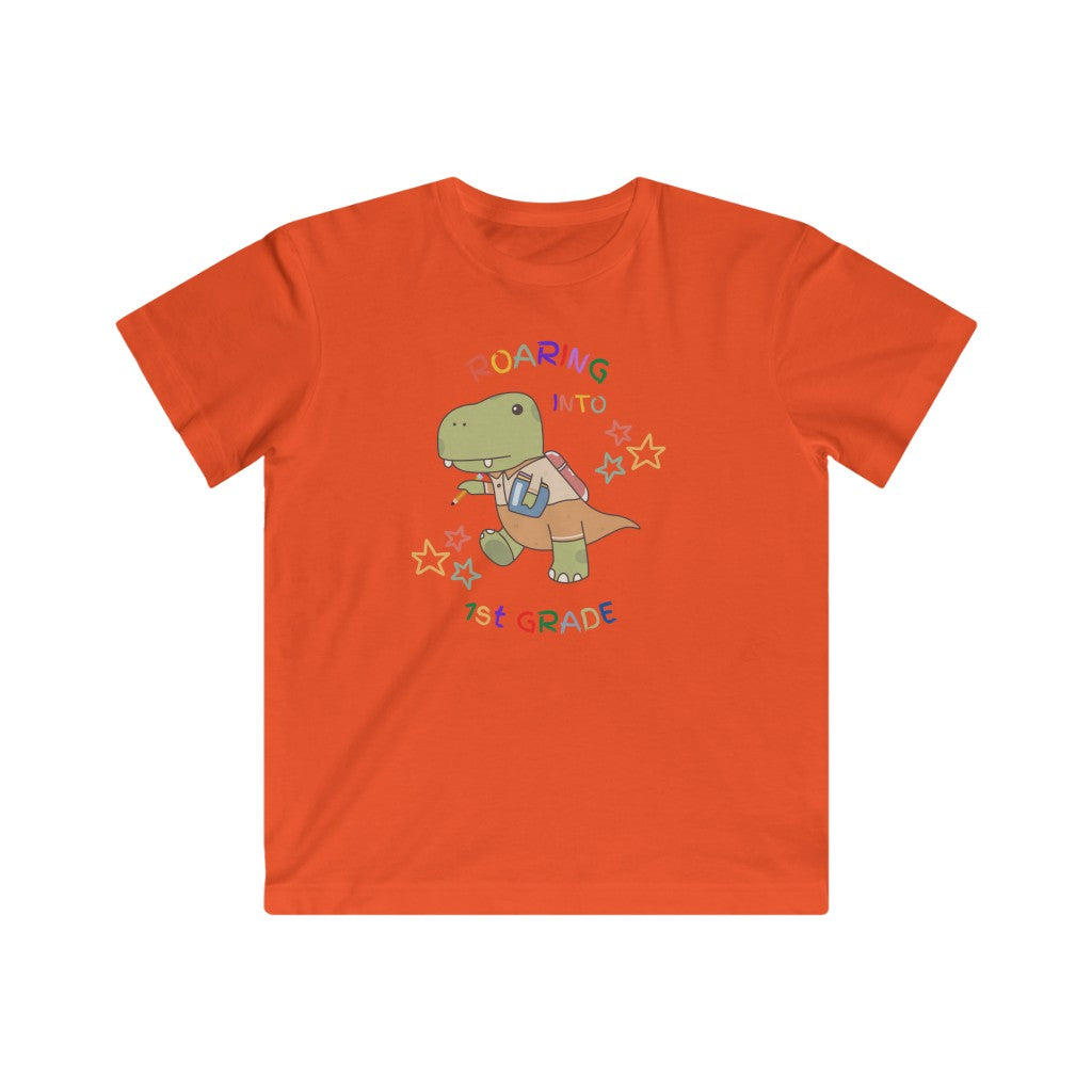 Roaring Into 1st Grade Kids Fine Jersey Tee