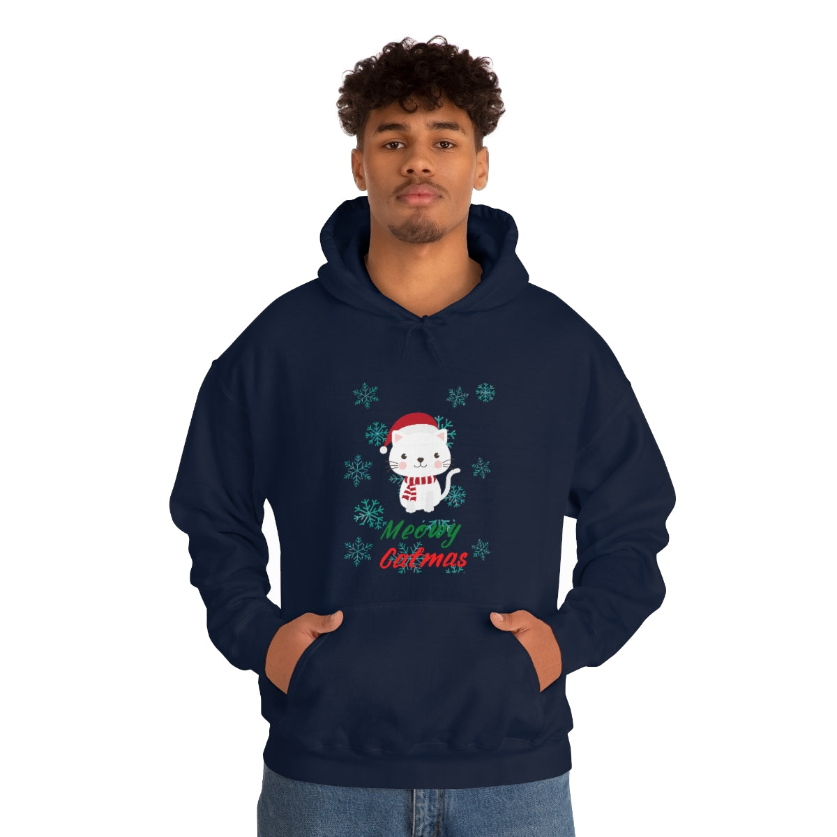 Meowy Catmas Unisex Heavy Blend™ Hooded Sweatshirt