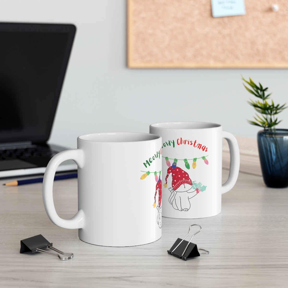 Meowy Christmas Ceramic Mug 11oz