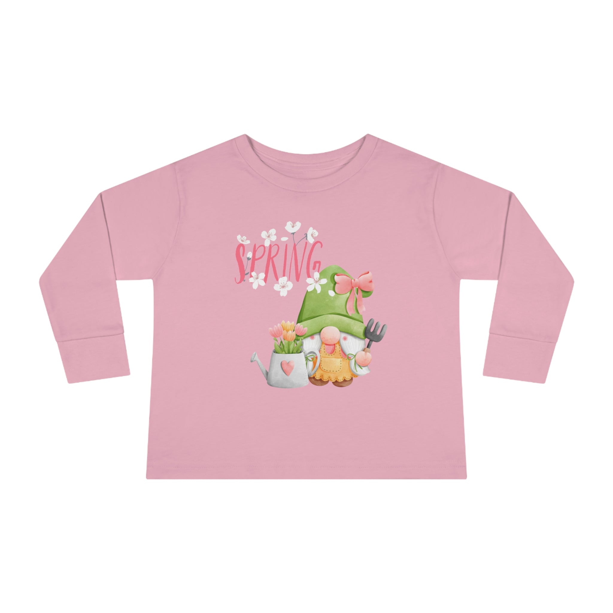 Gnome Happy Spring Toddler Long Sleeve Tee