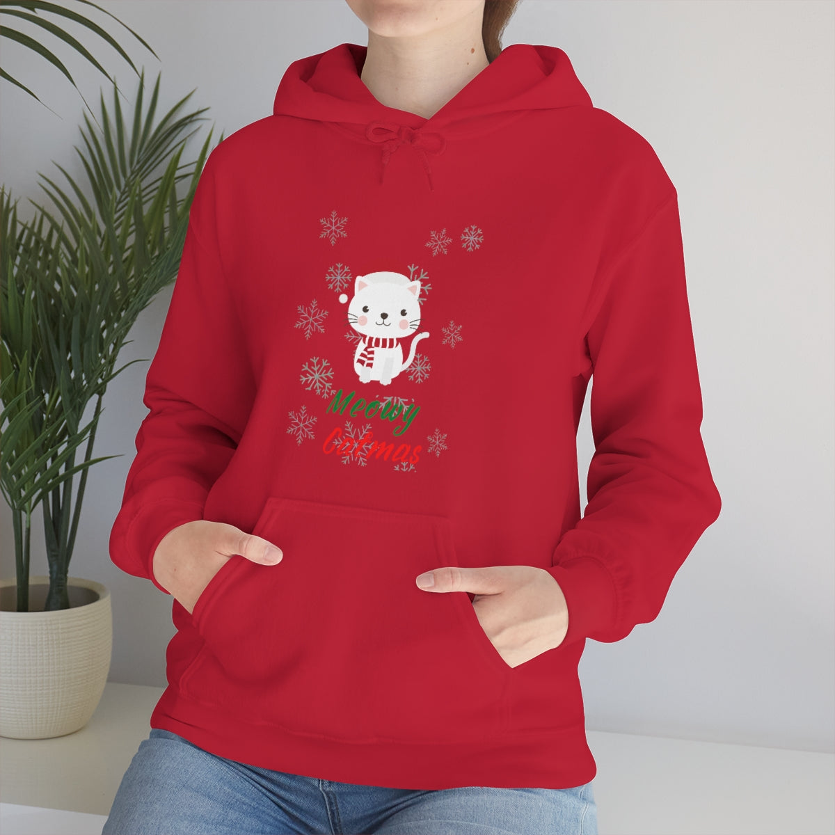 Meowy Catmas Unisex Heavy Blend™ Hooded Sweatshirt