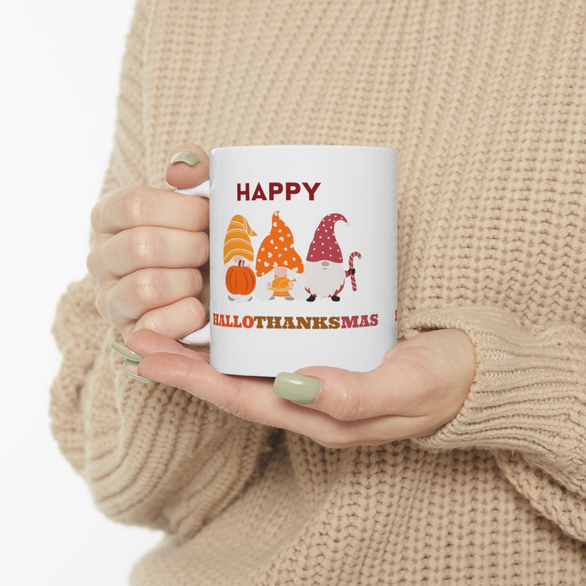 Happy Hallothanksmas Ceramic Mug 11oz