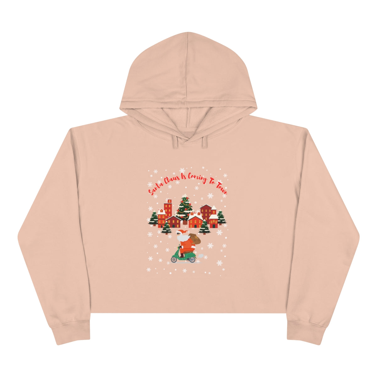 Santa Claus Is Coming To Town Crop Hoodie