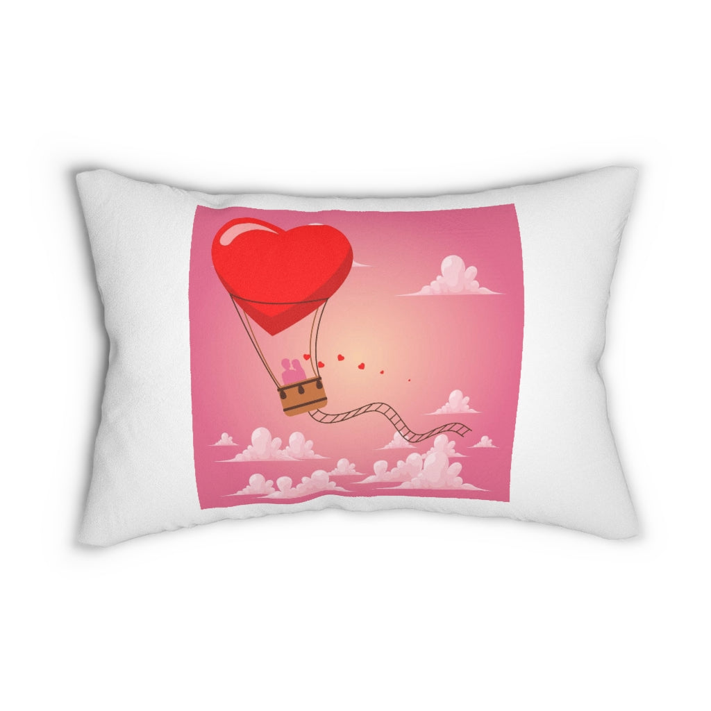 Happy Valentine's Day Spun Polyester Lumbar Pillow