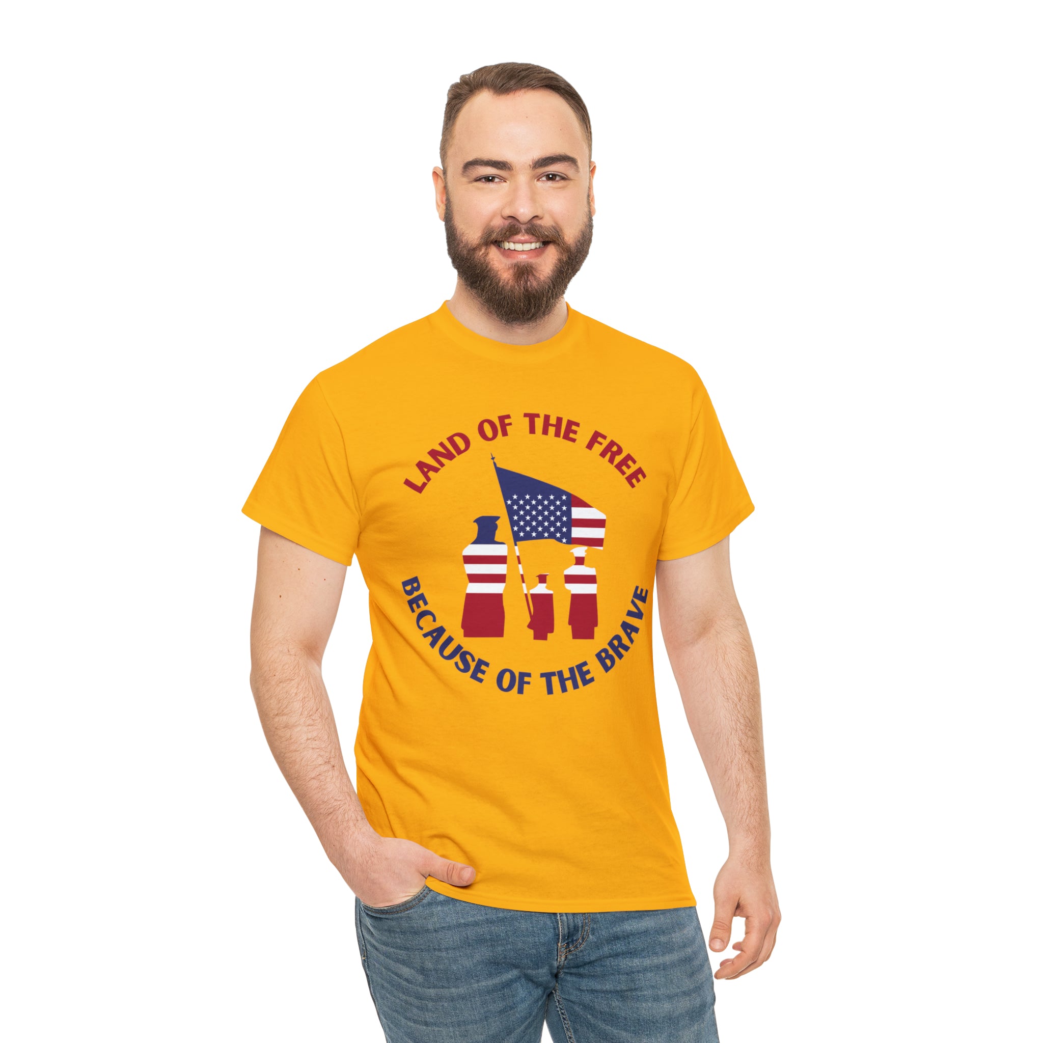 Memorial Day Land of The Free Unisex Heavy Cotton Tee