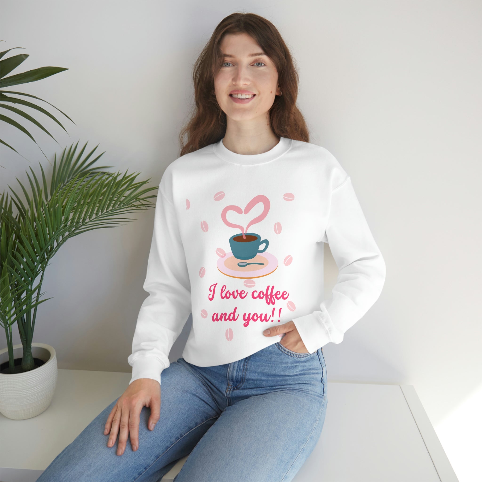 I Love Coffee & You!! Unisex Heavy Blend™ Crewneck Sweatshirt