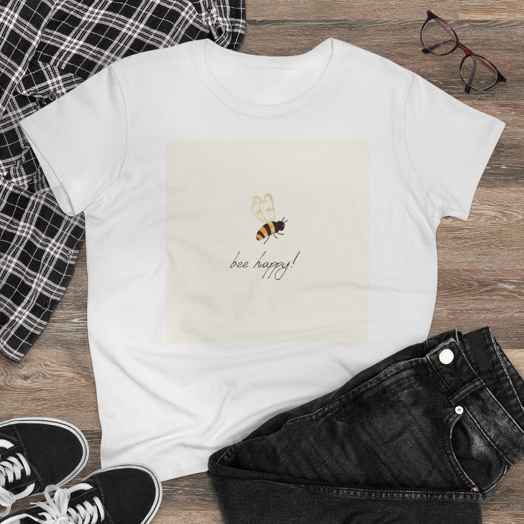 Bee Happy Women's Heavy Cotton Tee