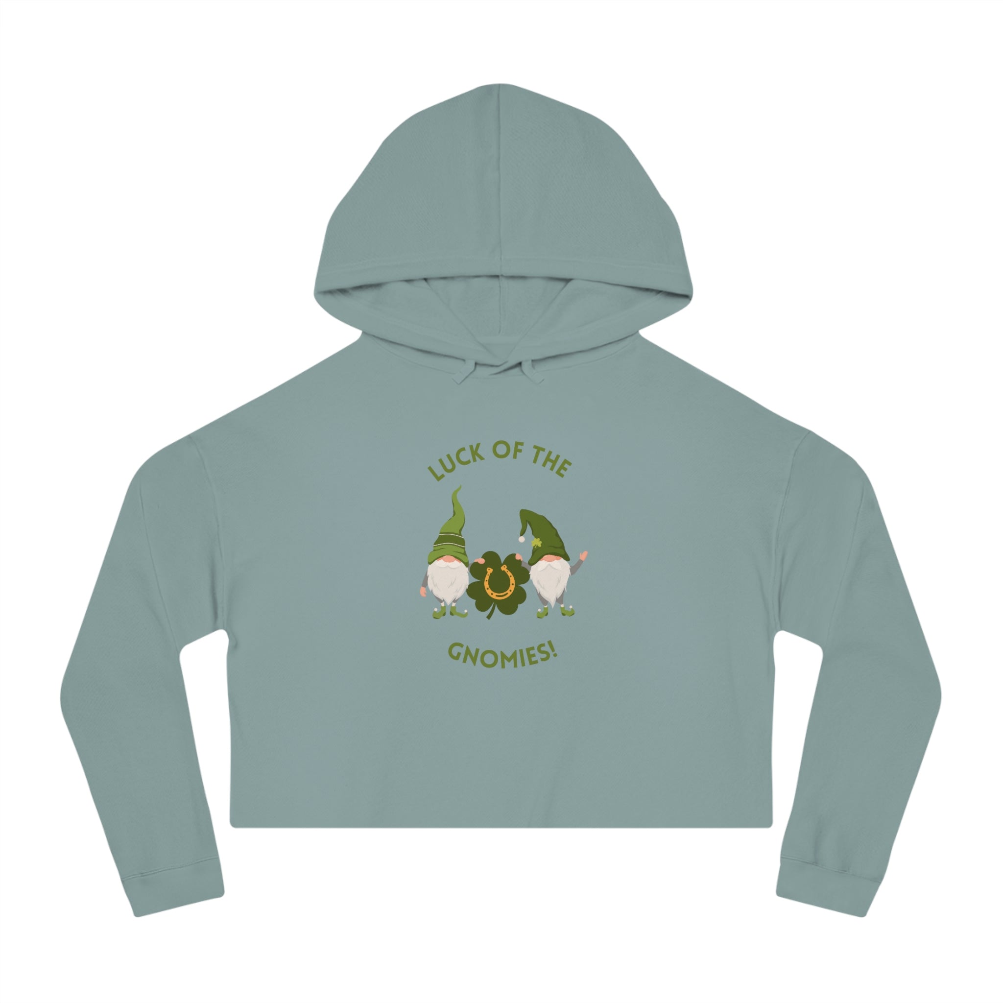 The Luck Of The Gnomies! Women’s Cropped Hooded Sweatshirt