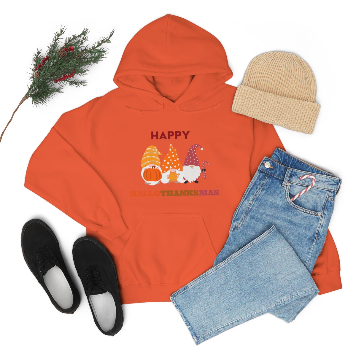 Happy Hallothanksmas Unisex Heavy Blend™ Hooded Sweatshirt