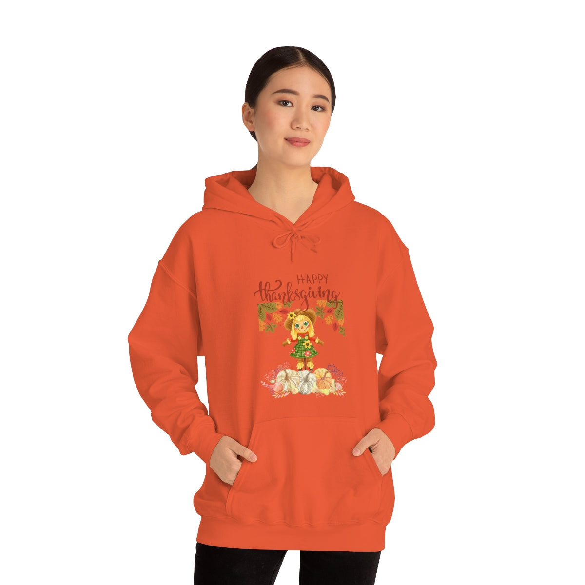 Scarecrow Happy Thanksgiving Unisex Heavy Blend™ Hooded Sweatshirt