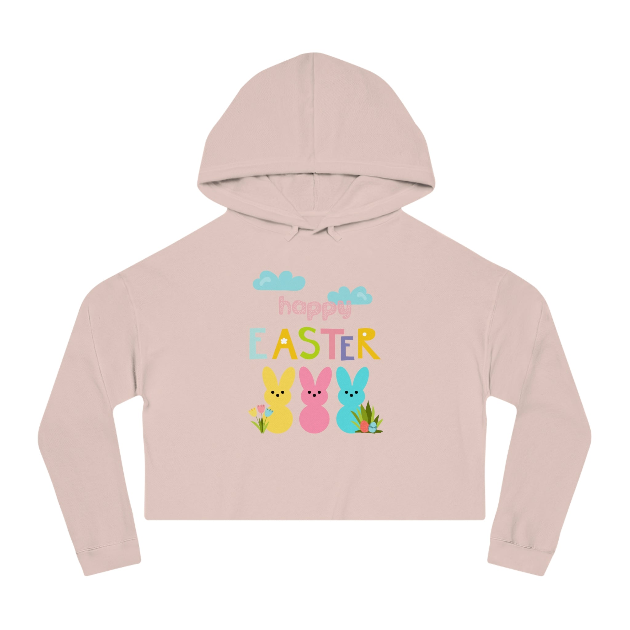 Happy Easter Bunny Women’s Cropped Hooded Sweatshirt