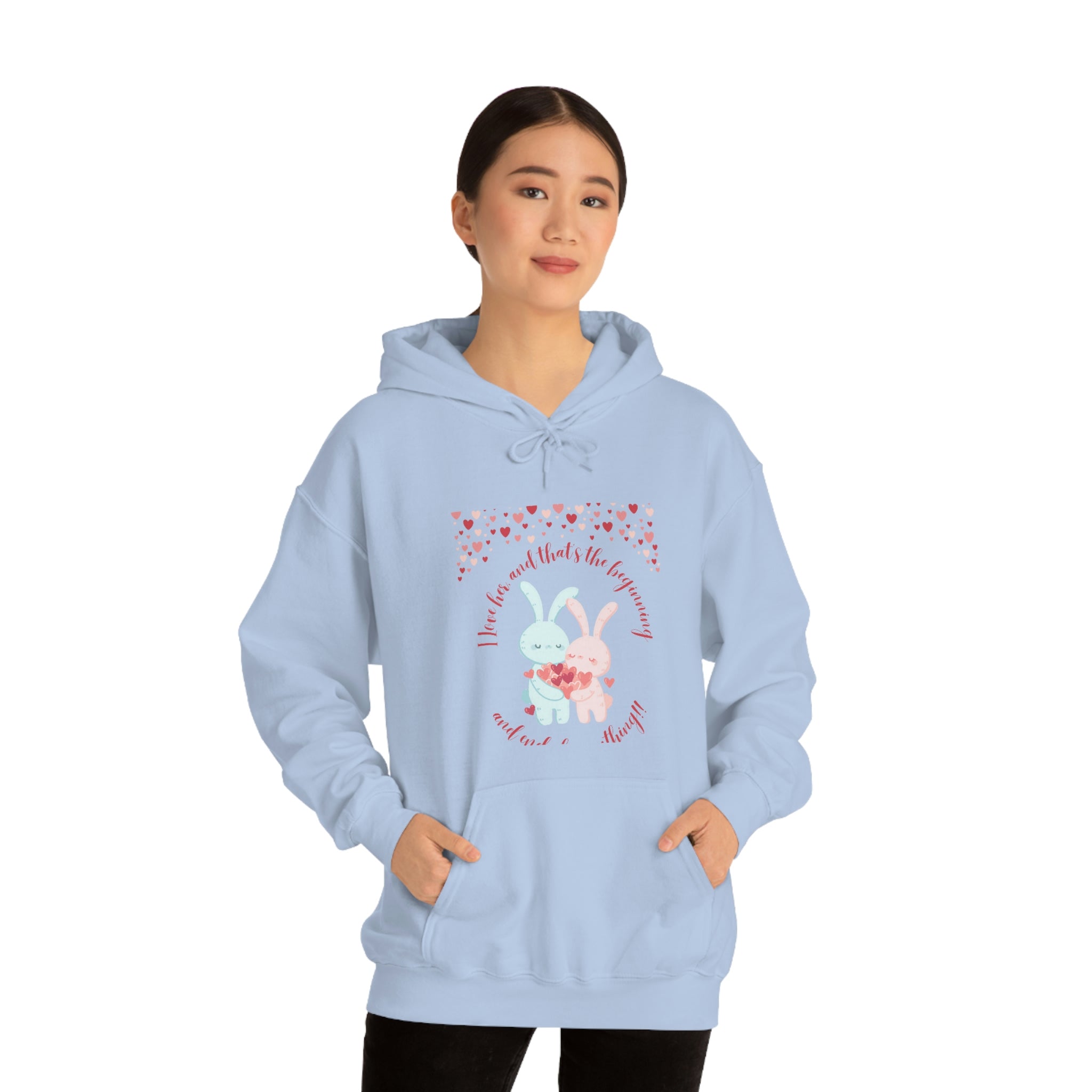 The I Love Her U & Me Unisex Heavy Blend™ Hooded Sweatshirt