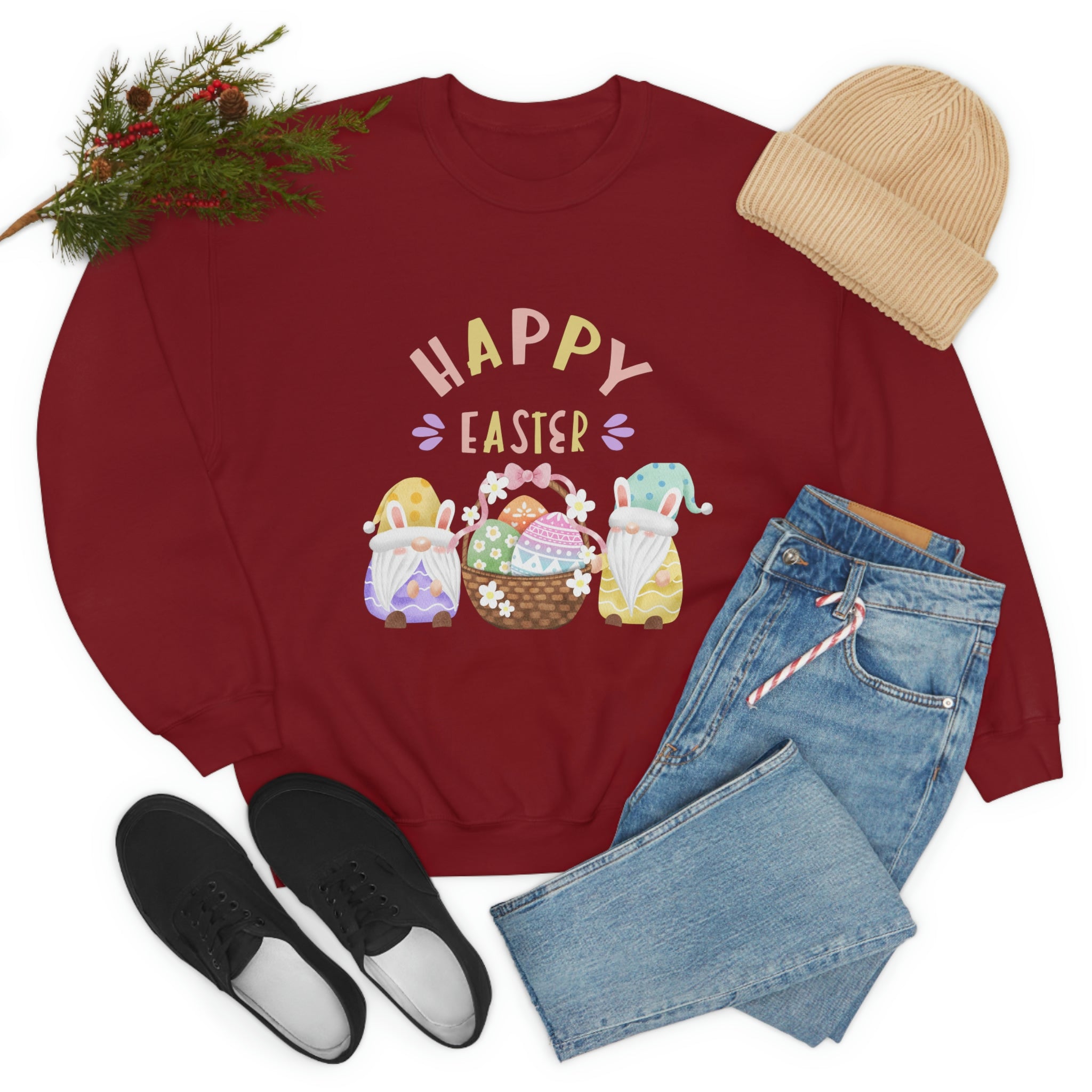 Happy Easter Gnome Unisex Heavy Blend™ Crewneck Sweatshirt