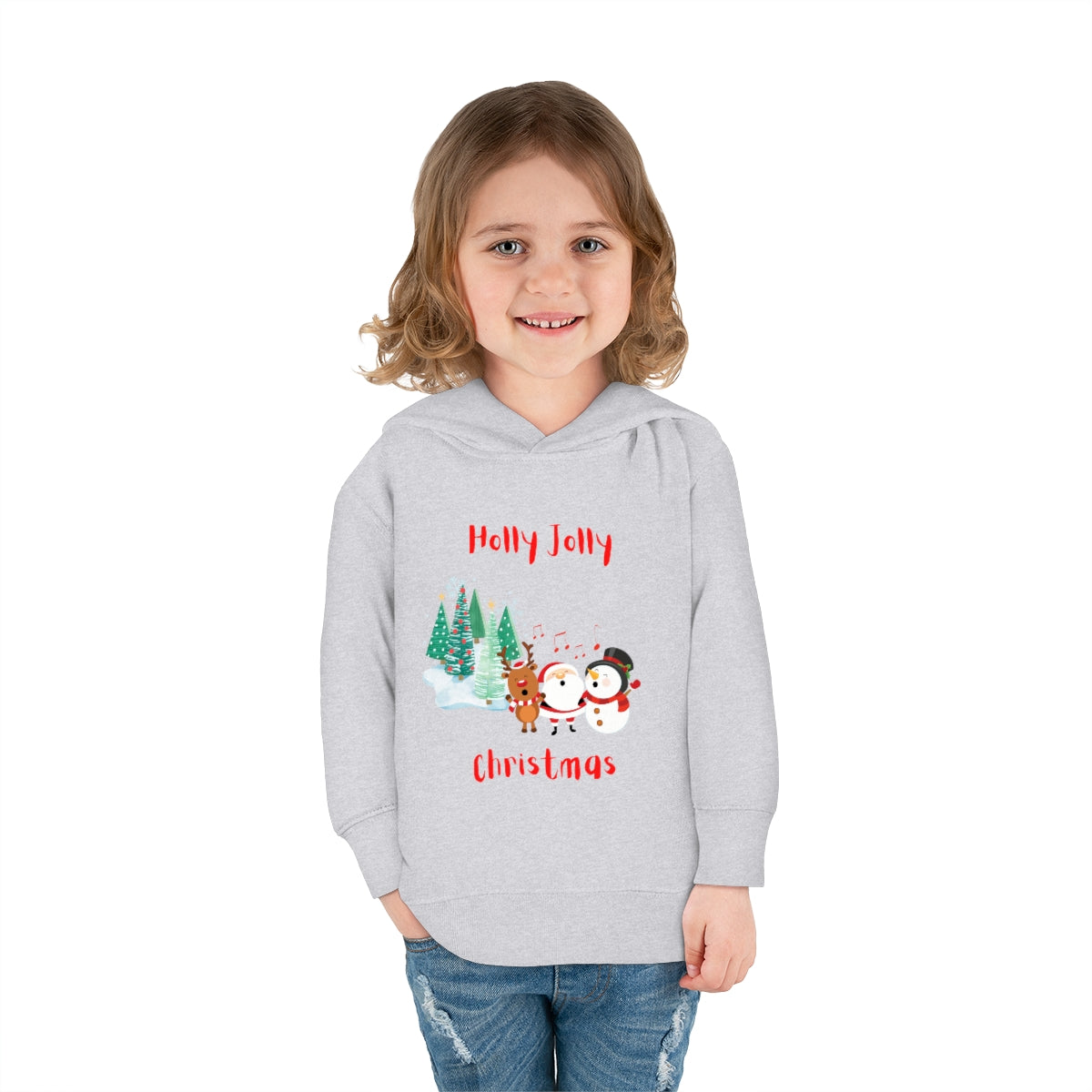 Holly Jolly Christmas Toddler Pullover Fleece Hoodie