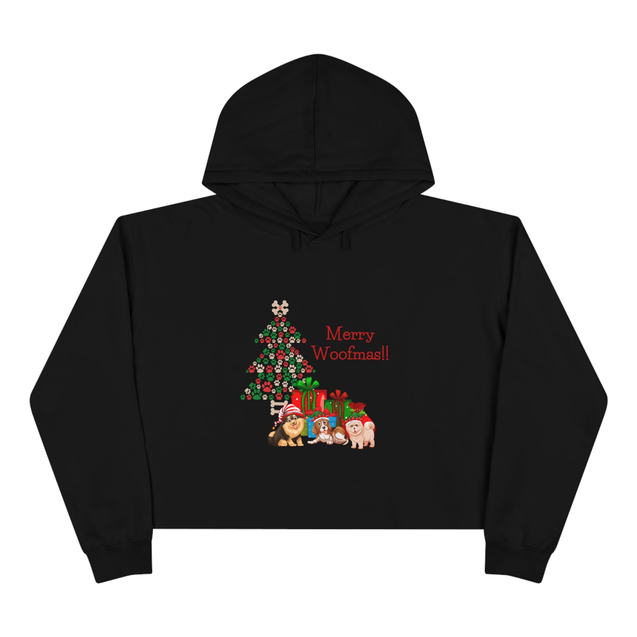 Merry Woolfmas Crop Hoodie