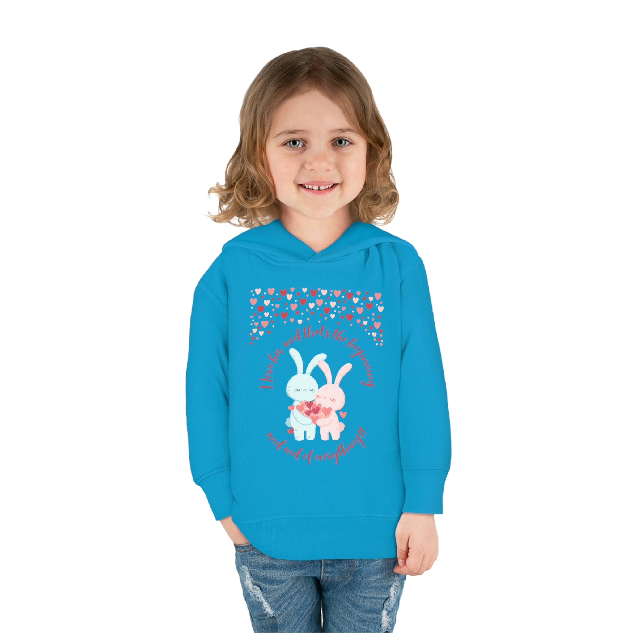 The I Love Her U & Me Toddler Pullover Fleece Hoodie