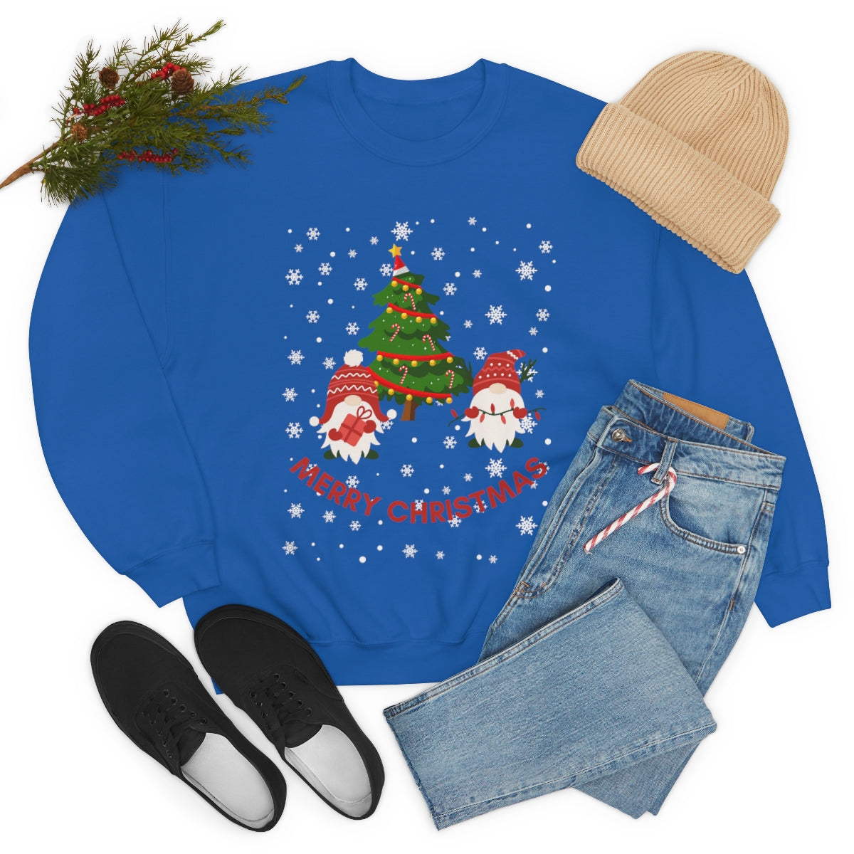 Merry & Bright Holidays Christmas Unisex Heavy Blend™ Crewneck Sweatshirt