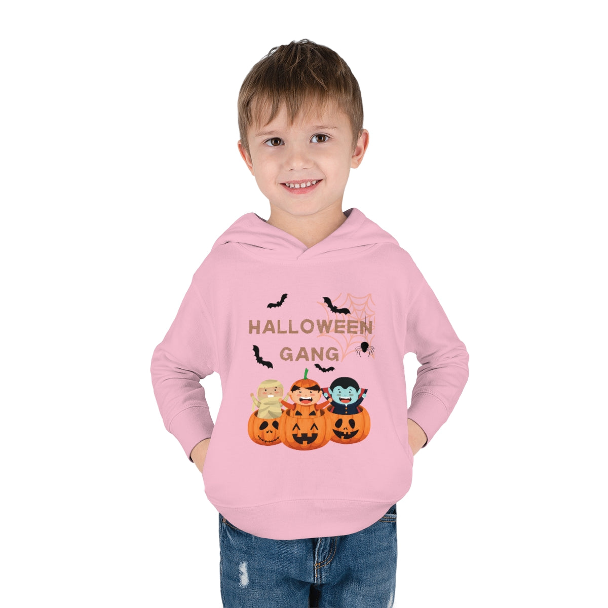 Happy Halloween Pumpkin Gang Toddler Pullover Fleece Hoodie