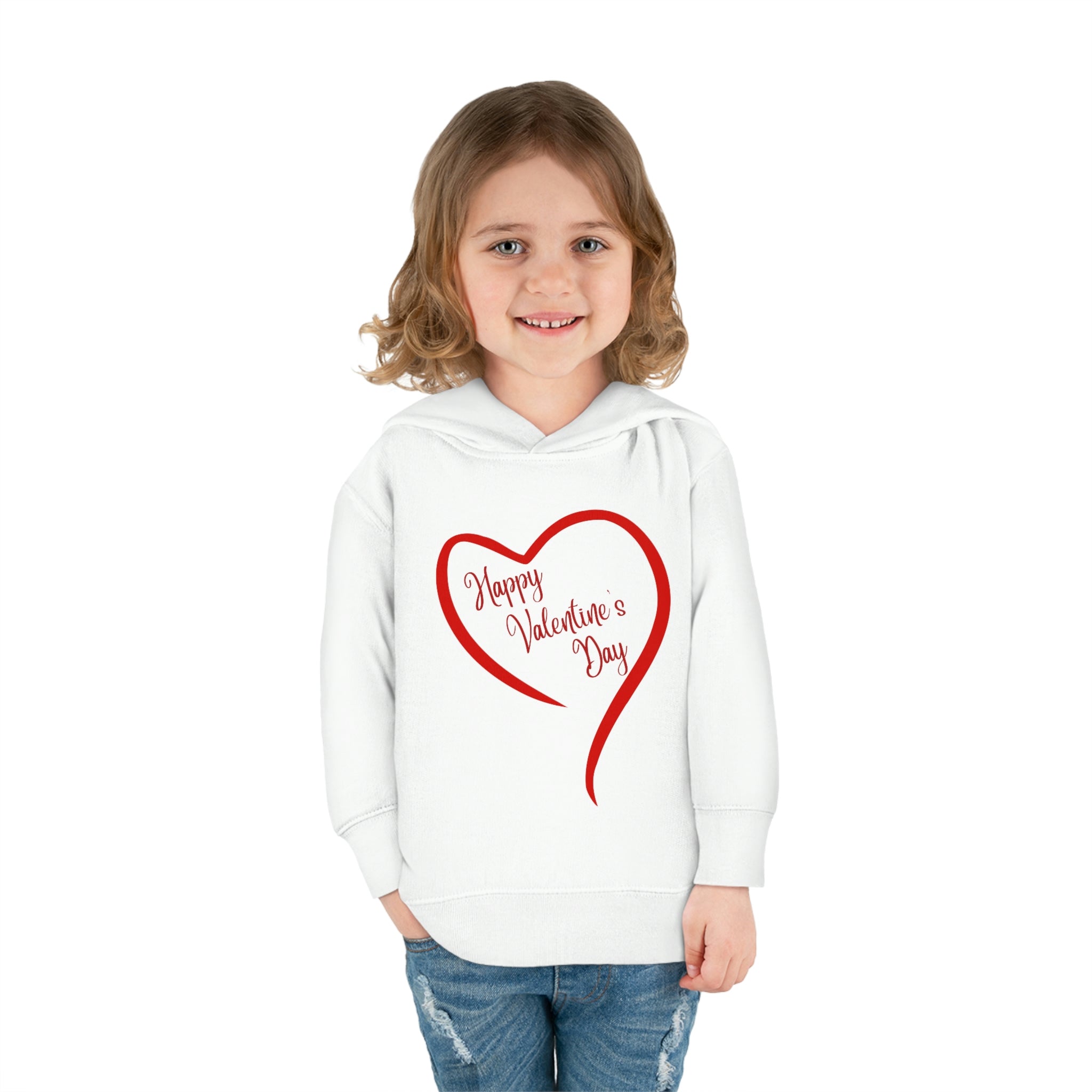 Happy Valentine's Day Toddler Pullover Fleece Hoodie