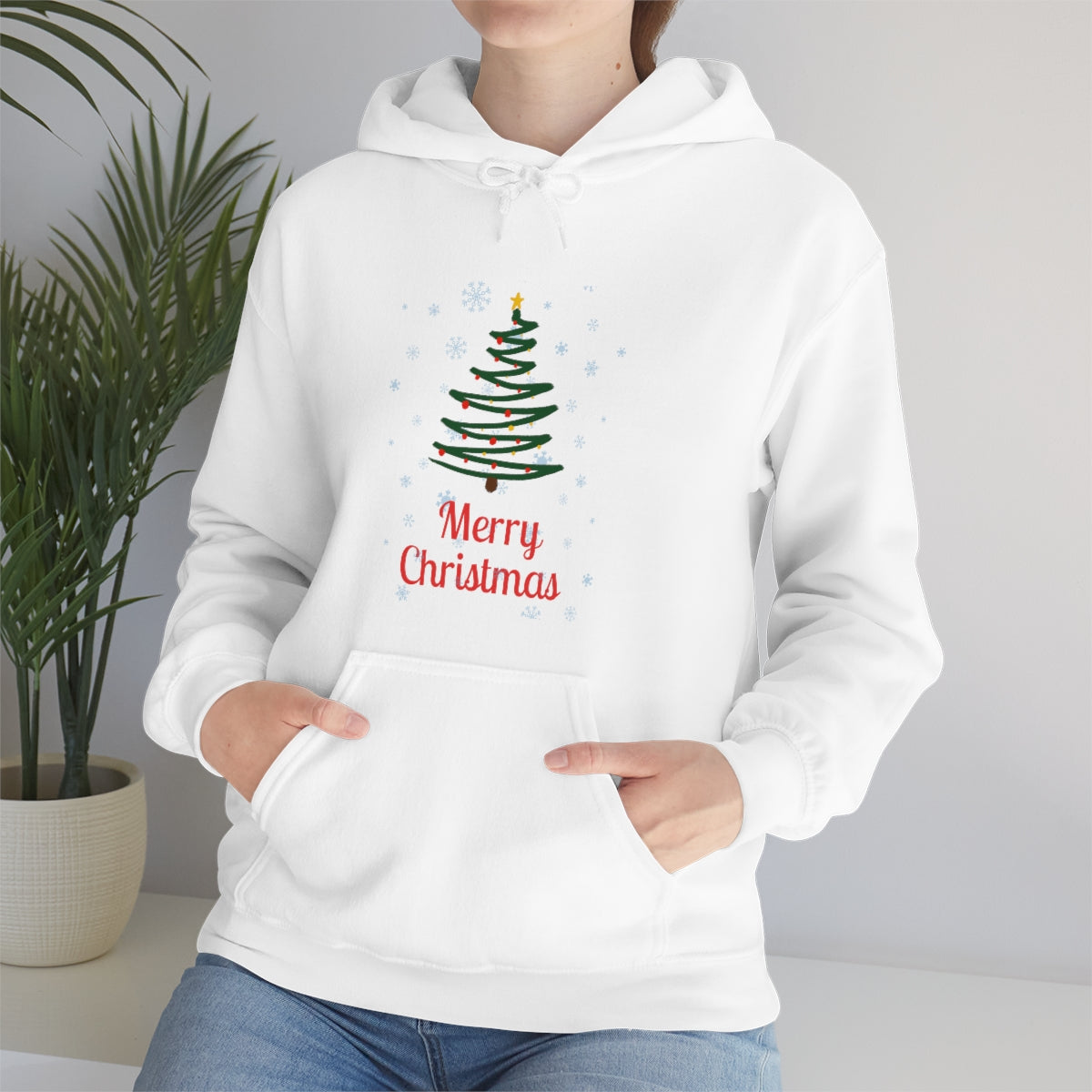 Merry Christmas Tree Unisex Heavy Blend™ Hooded Sweatshirt